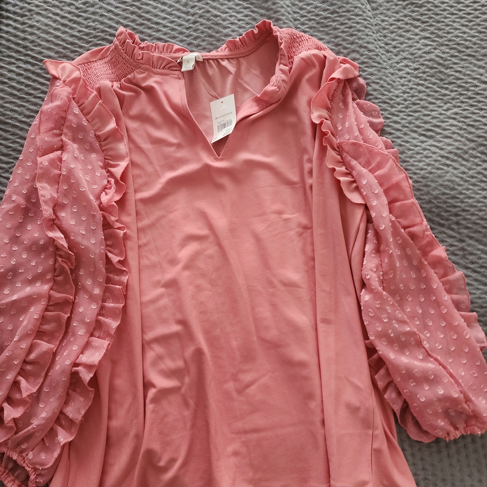 Cato Soft Pink Ruffle Blouse